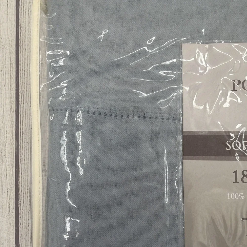 Pointehaven Sheet Set TWIN Dusty Blue 100% Cotton Brushed Flannel Soft Solid